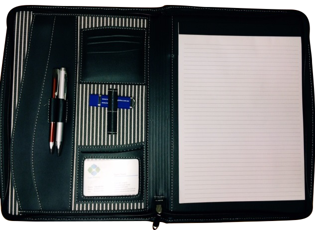 Branded Striped A4 Compendium