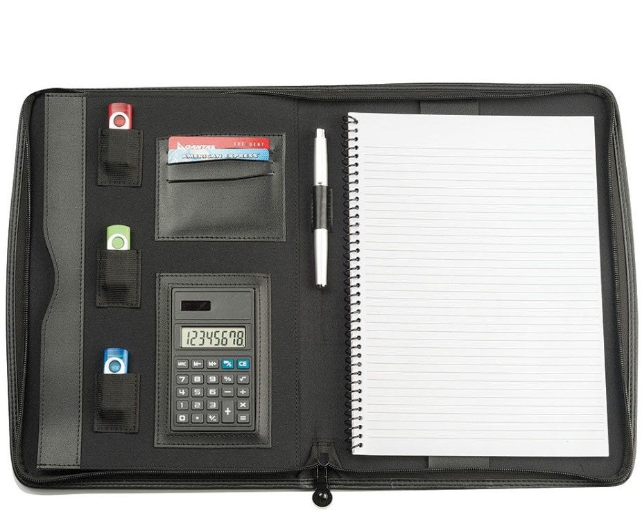 Faux Leather A4 Compendiums Logo Decorated Interior