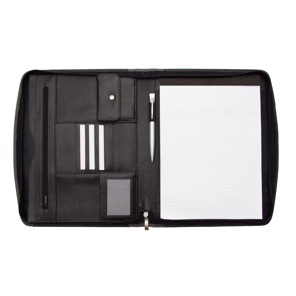 Logo Branded A4 Vegan Leather Compendiums Open