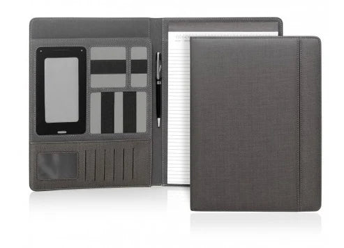 For events, prioritise a compendium that is easy to transport and distribute. For client or employee gifts, choose a style with useful internal storage that will keep earning brand exposure after the event.