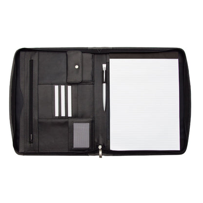 Logo Branded A4 Vegan Leather Compendiums Open