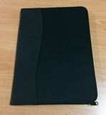 Marino A4 compendium Black Nylon and Leather look Spine